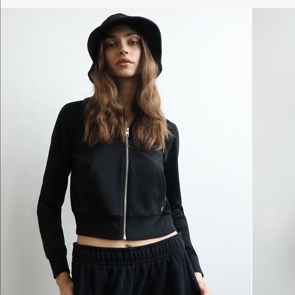 TNA THERMAL ZIP HOODIE, Size S, Black - Picture 2 of 3